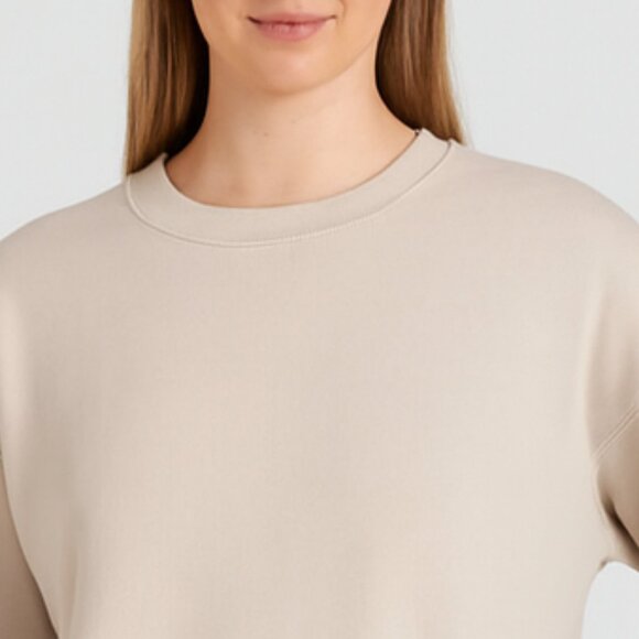 NWT Danskin Super Soft Stretch Beige Ivory Tunic Sweatshirt With Pockets - Picture 4 of 9